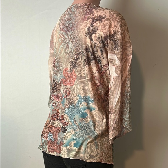 Chicos Women’s Top Shirt Tie Dye Embellished L3/4 Bell Sleeve Size 2(Large) - Picture 11 of 13